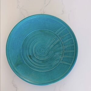Turquoise Pottery plate. 9.5 inches